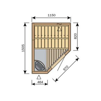 Harvia Sauna S1215L/R (1150 x 11505 mm)