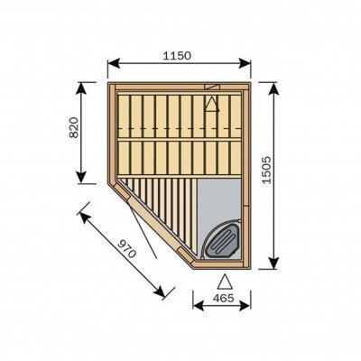 Harvia Sauna S1215L/R (1150 x 11505 mm)