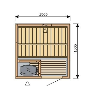 Harvia Sauna S1515L/R (1505 x 1505 mm)