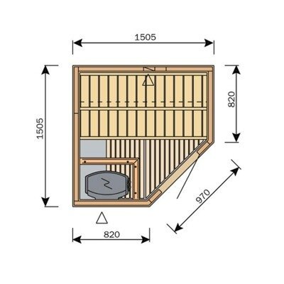 Harvia Sauna S1515R (1505 x 1505 mm)